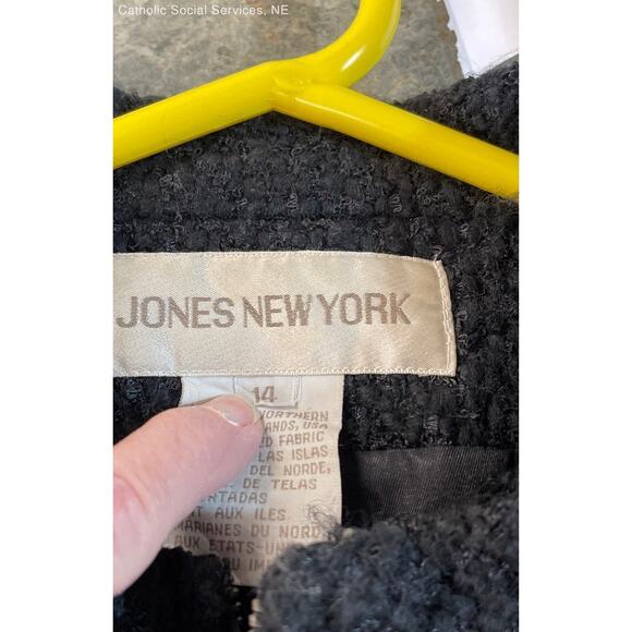 Jones New York Gray Women's Virgin Wool Blend Full Zip Blazer - Size 14 - Picture 4 of 5